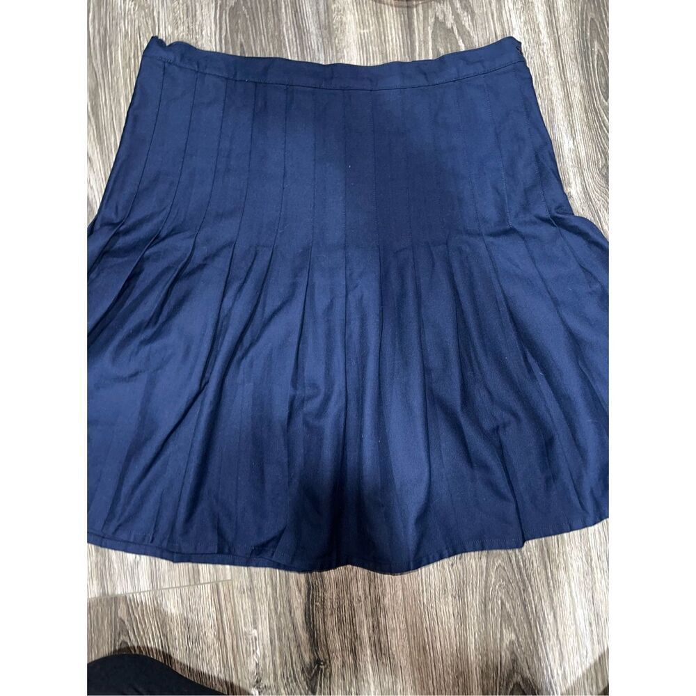 Lands End Blue Pleated Skirt size 16